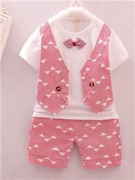 Cotton Striped Printed Two Pieces Suit for Kids