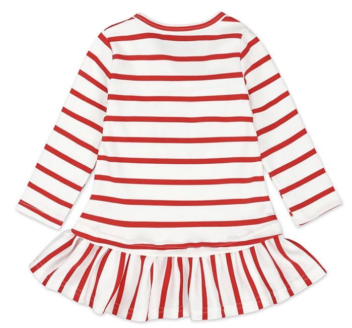 Cotton Santa Claus Striped Printed Dress for Baby Girl