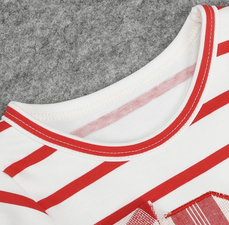 Cotton Santa Claus Striped Printed Dress for Baby Girl