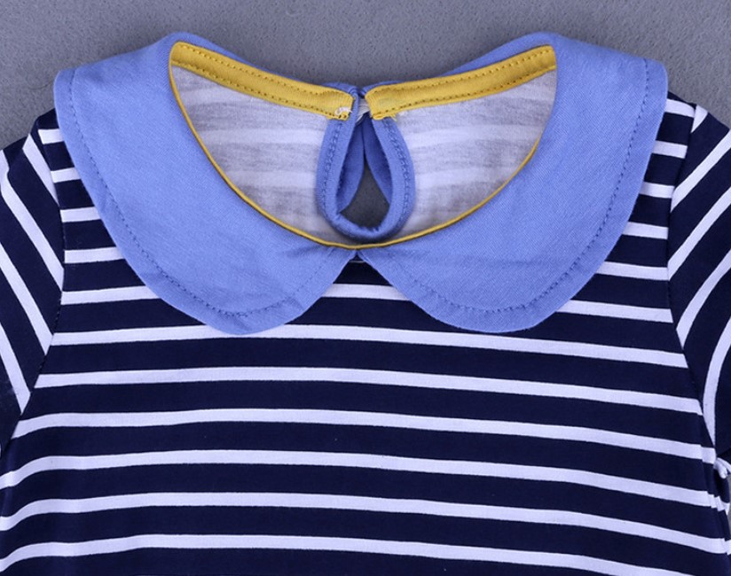 Cotton Striped Rainbow Printed Dress for Baby Girl