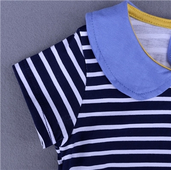 Cotton Striped Rainbow Printed Dress for Baby Girl