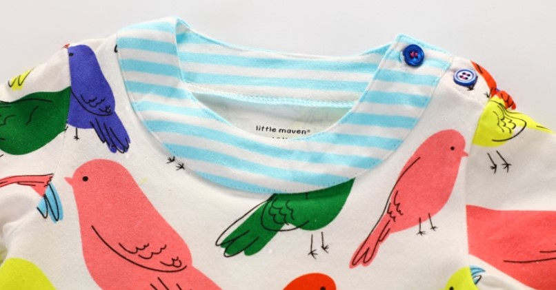 Cotton Birds Printed Dress for Girls