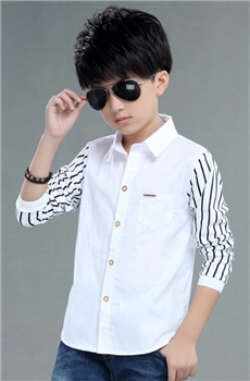Cotton Striped Long Sleeve Shirt for Boys