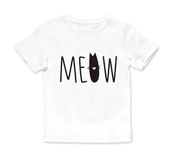 Cotton Meow Letter Printed T Shirt for Baby Girl