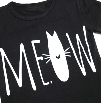 Cotton Meow Letter Printed T Shirt for Baby Girl