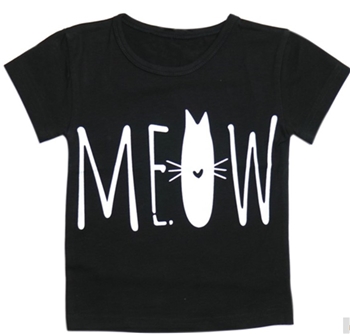 Cotton Meow Letter Printed T Shirt for Baby Girl