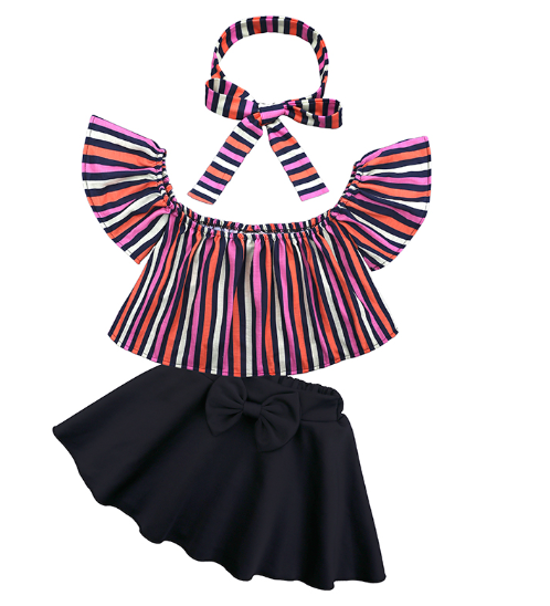 Cotton Stripes Casual Summer Fashion Dress for Baby Girl