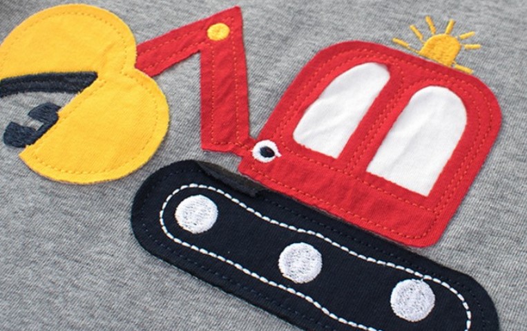 Cotton Bull Dozer Print T Shirt for Baby Boy