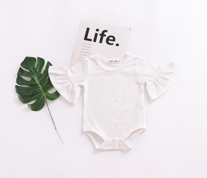 Cotton Trumpet Sleeves Bodysuit for Baby Girl 