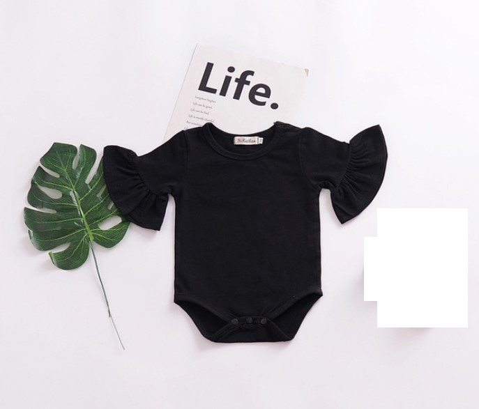 Cotton Trumpet Sleeves Bodysuit for Baby Girl 