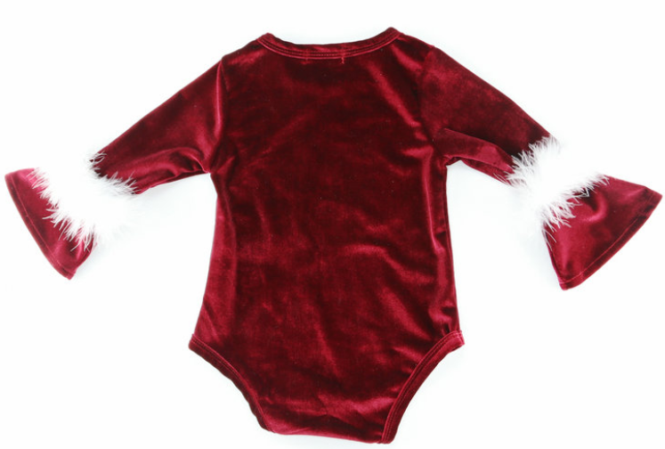 Cotton Trumpet Sleeve Letter Romper for Baby Girl