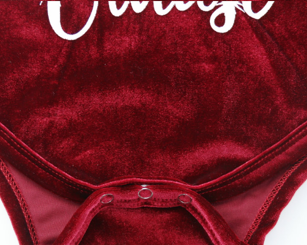 Cotton Trumpet Sleeve Letter Romper for Baby Girl