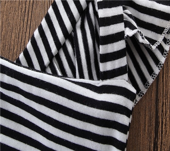 Cotton Striped Flying Sleeve Jumpsuit with Head Wear For Baby Girl