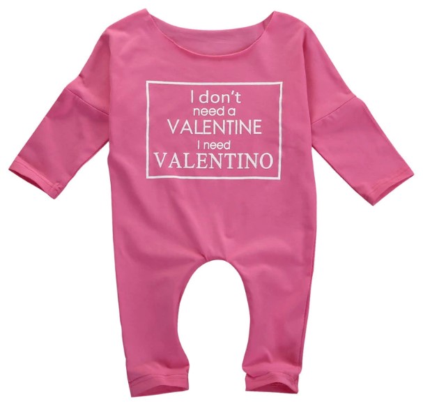 Pink Cotton Letter Printed Jumpsuit for Baby Girl 