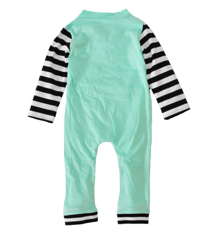 Cotton Striped Arrow Full Sleeve Jumpsuit for Baby Girl