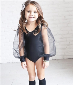 Cotton Crawling Mesh Long Sleeve Dress for Baby Girl