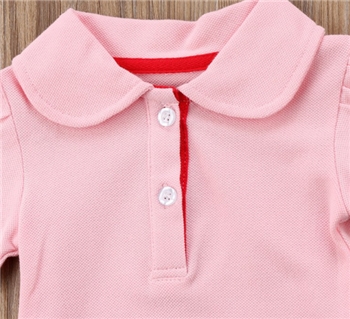 Cotton Turn Down Collar Summer Dress for Baby Girl 