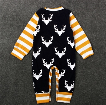 Cotton Deer Printed Long Sleeved Jumpsuit for Baby Boy
