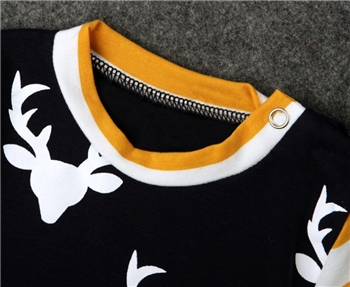 Cotton Deer Printed Long Sleeved Jumpsuit for Baby Boy