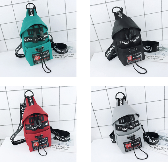 Canvas Pillow Shape Letter Printed Trend Messenger Bag for Women