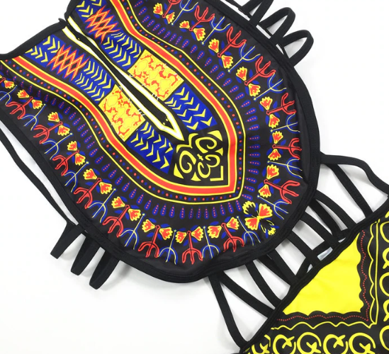 Black Printed Hollow Stylish Swim Wear for Women