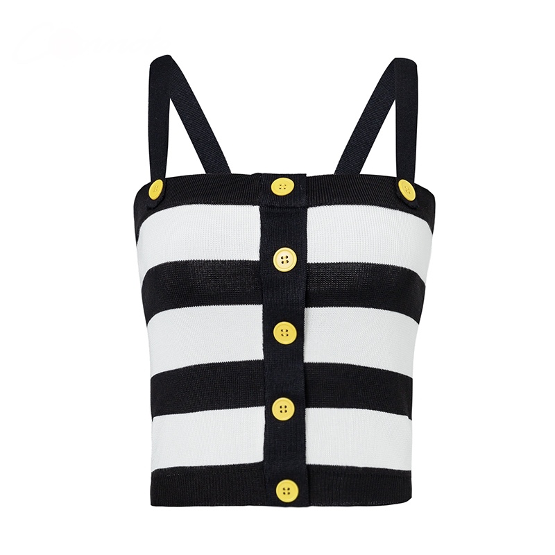 Polyester Horizontal Parallel Lines Printed Women Top