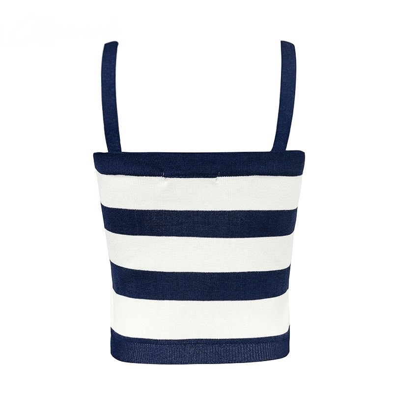 Polyester Horizontal Parallel Lines Printed Women Top