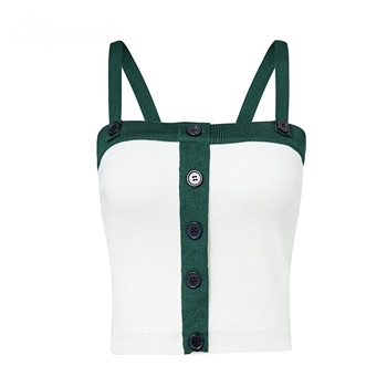 Polyester Buttons Neck Line Women Top