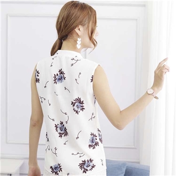 Polyester Chinese Collar Neck Semi Formal Women Top