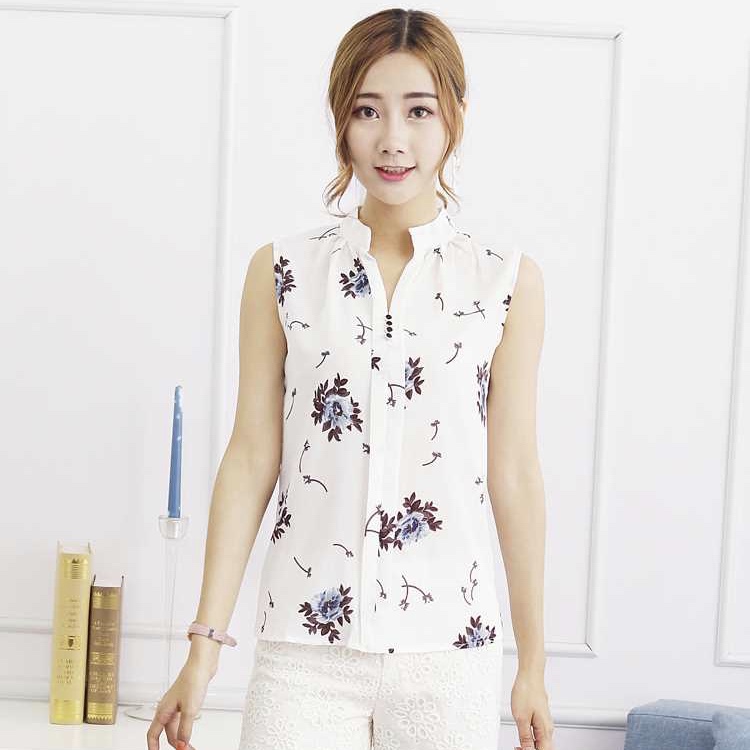 Polyester Chinese Collar Neck Semi Formal Women Top