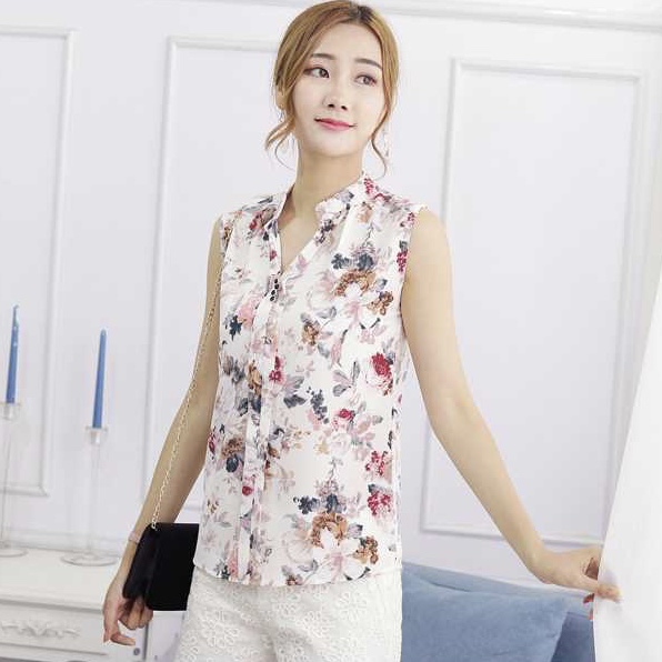 Multicoloured Polyester Floral Printed Women Top
