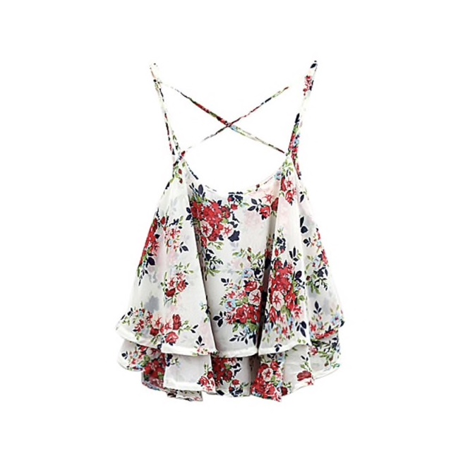Polyester Floral Printed Peplum Crop Women Top