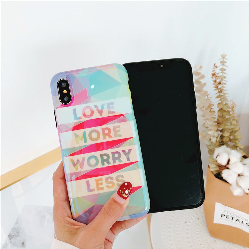 Multicoloured Plastic Words Printed iPhone X Back Cover
