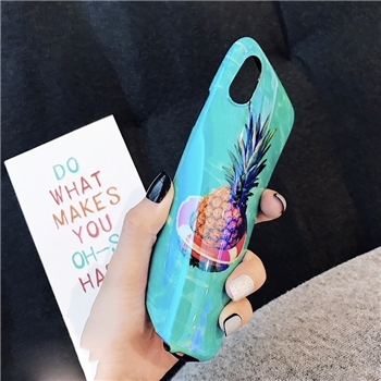 Blue Soft Plastic Pineapple Printed iPhone X Back Cover