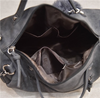 PU Leather Vintage Hair Ball Bag for Women
