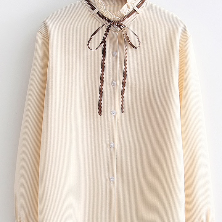 Polyester Ruffled Tassel Neck Women Top