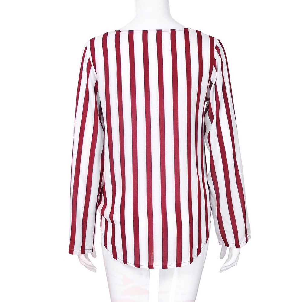 Polyester Vertical Stripes Printed Casual Women Top
