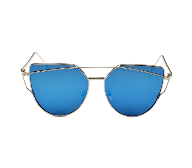Silver Framed Alloy Anti-Reflective Sunglasses for Women- Baifo.me